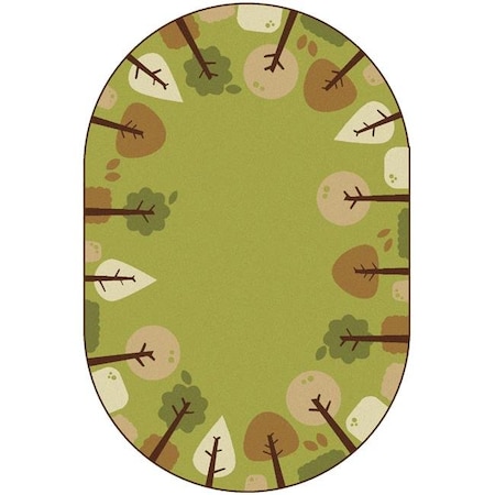 Carpets For Kids Carpets for Kids 33766 6 x 9 ft. Kidsoft Tranquil Trees; Green - Oval 33766
